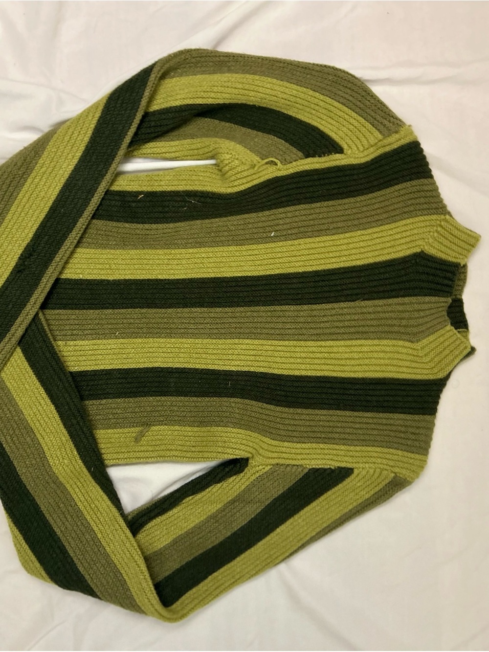 Papermoon Olive and Lime Striped Turtleneck Sweater